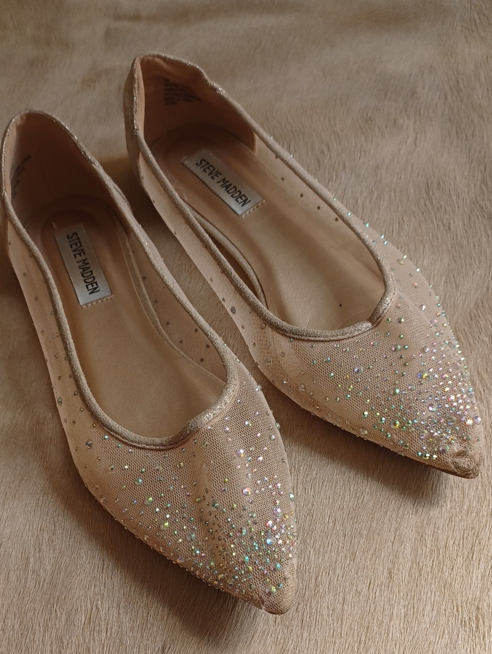 Steve Madden Rhinestone Mesh Flats
